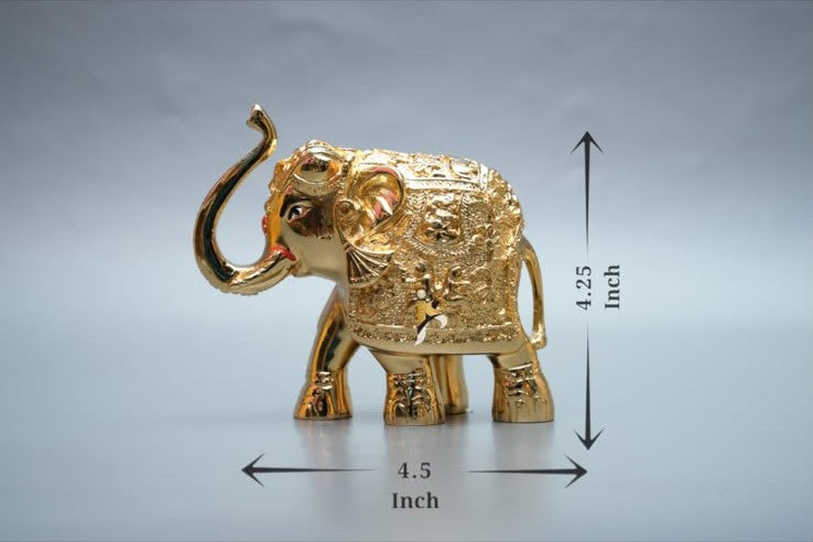 Gaj Lakshmi Hathi - 4.25 Inch - Full Gold