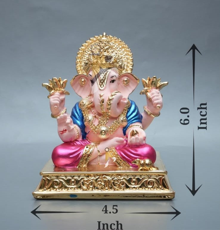 Ganpati Dagdusheth Murti - 6Inch (Gold)