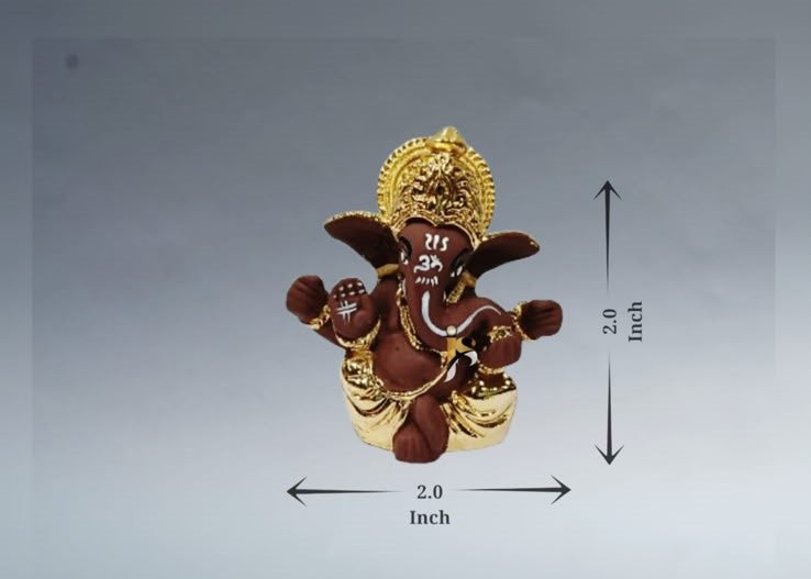 Ganpati For Car - 2x2Inch (Brown)