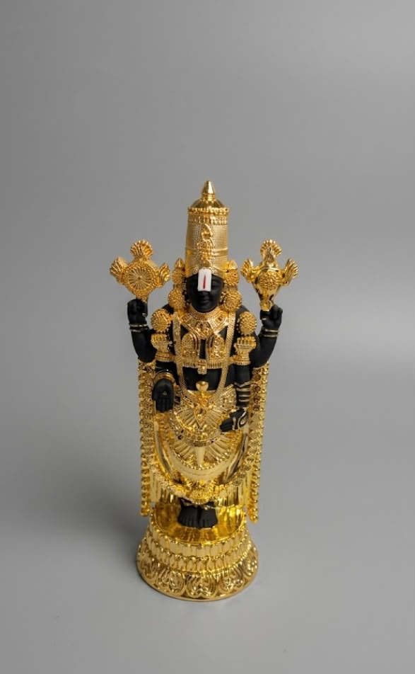 Lord Venkateshwar Murti - Gold & Black