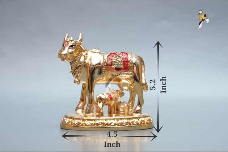 Oval Cow - 5.2 Inch (Gold & Red)