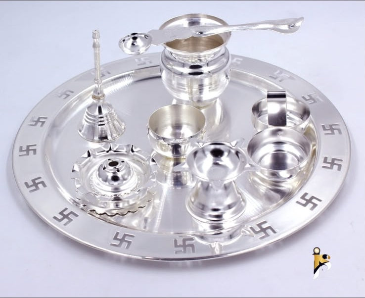Swastik Plate Silver Coated