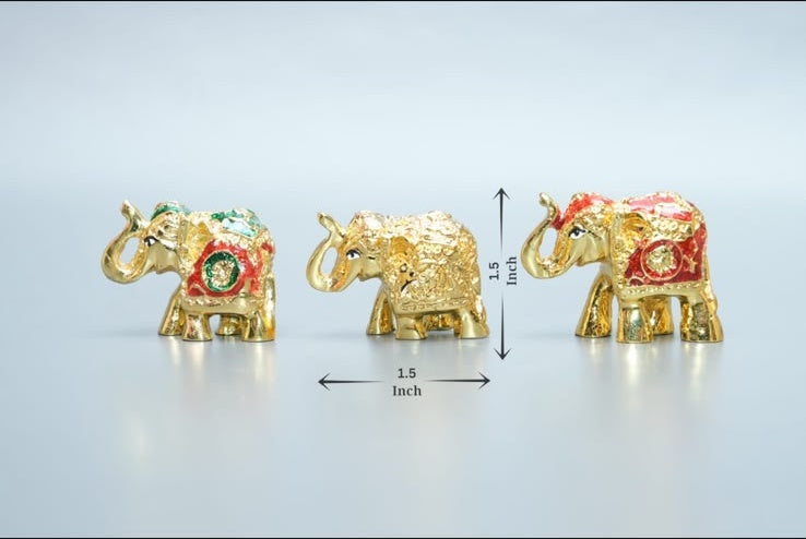 1 Inch Gajlakshmi Hathi - Gold