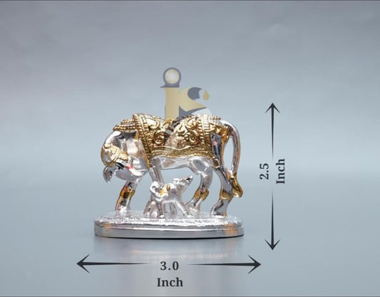 3 Inch Om Cow - Silver & Gold