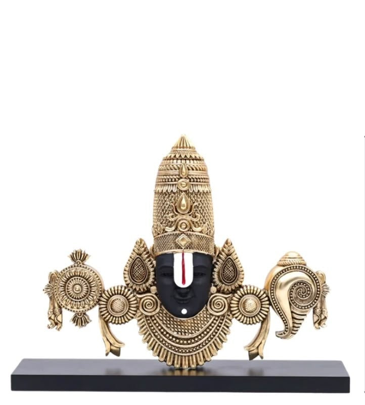 Balaji Oxidised Statue - Gold & Black - 8 Inch