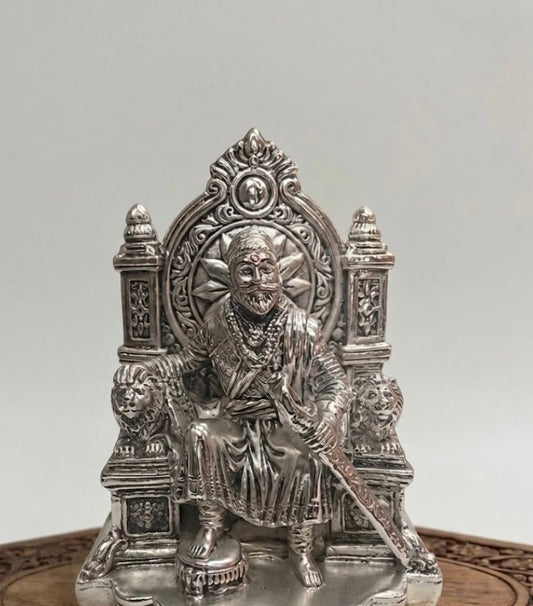 Chhatrapati Shivaji Maharaj Statue - 10 Inch (Silver)