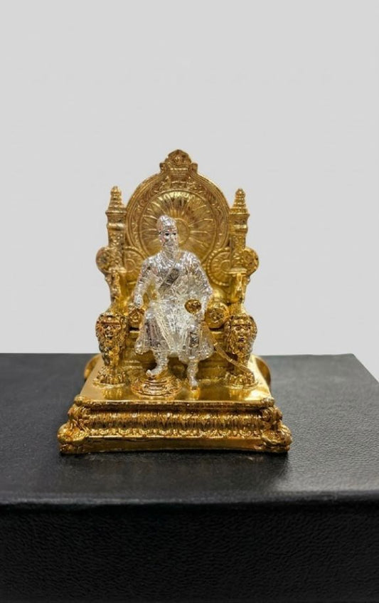 Chhatrapati Shivaji Maharaj Statue - 5 Inch (Gold & Silver)