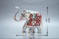 Gaj Lakshmi Hathi - 6 Inch - Silver & Red-Green