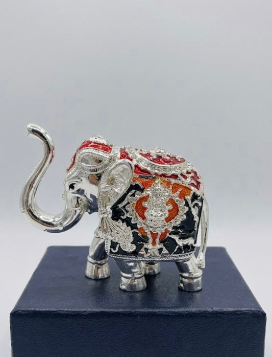 Gajlakshmi Hathi - Silver, Red & Black