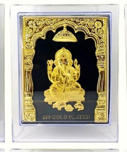 Ganesh Ji - Gold Plated 3D Frame [B]