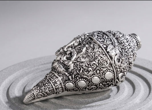Ganesh Shank Silver Plate - 5 Inch