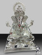 Ganpati Dagdusheth Murti - 14Inch (Silver Glass Texture)