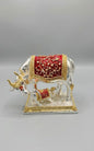 Kamdhenu Cow - 10 Inch - Silver & Red