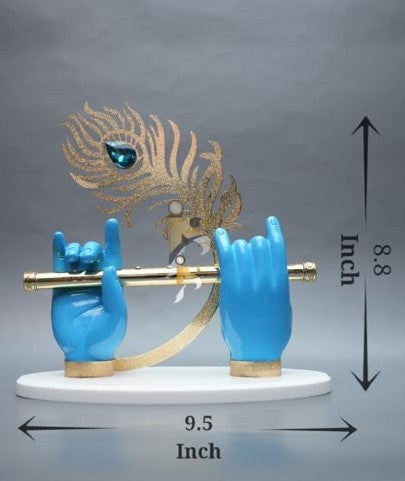 Krishna Flute - Blue & Gold