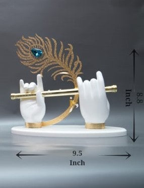 Krishna Flute - White & Gold