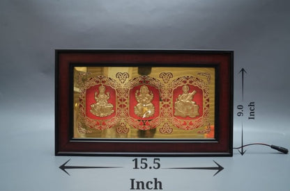 Lakshmi Ganesh Saraswati Ji - No. 1 Triple Gold LED