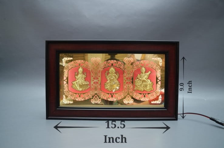Lakshmi Ganesh Saraswati Ji - No. 1 Triple Gold LED