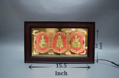 Lakshmi Ganesh Saraswati Ji - No. 1 Triple Gold LED