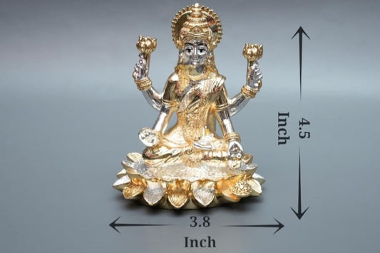 Lakshmi JI Dhanlakshmi Murti - 4.5Inch - Gold & Silver