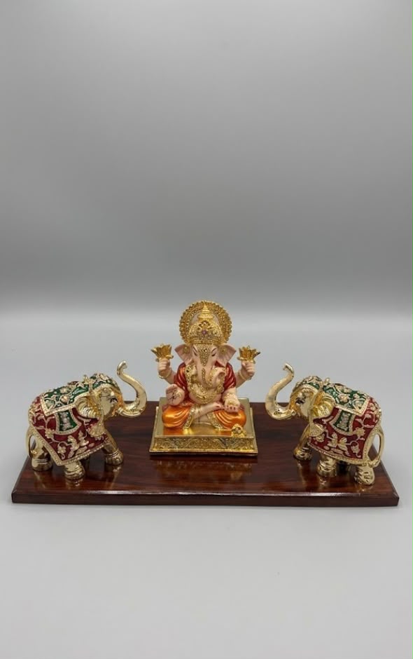 Lord Ganesh & Gajlakshmi Hathi Set - 6 Inch