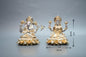 Lord Ganesha Dhanlakshmi Murti - 4.5Inch - Gold & Silver