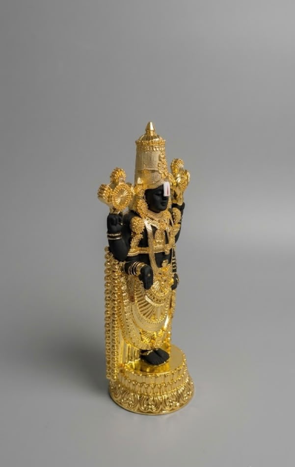 Lord Venkateshwar Murti - Gold & Black