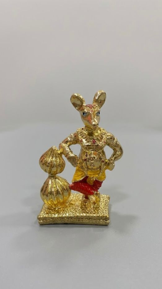 Mushak Raj Murti - Gold - 4.5 Inch