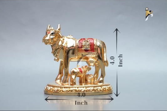 Oval Cow - 4 Inch (Gold Red)
