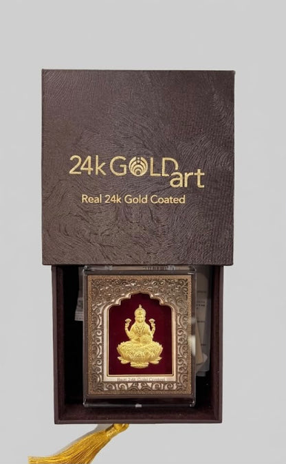 Real 24k Gold Coated Frame - Lakshmi Ji - Premium Edition - 3 Inch