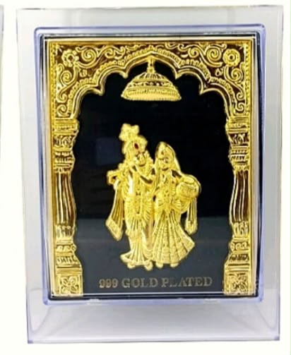 Radha Krishna - Gold Plated 3D Frame [A]
