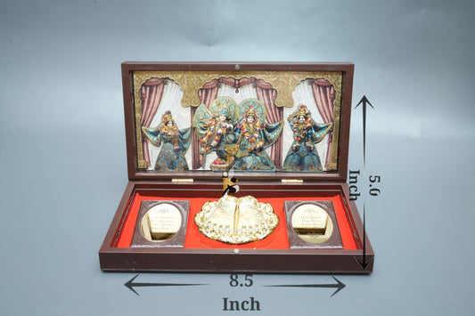 Radha Krishna Dressed Murti - Large Mantra Peti