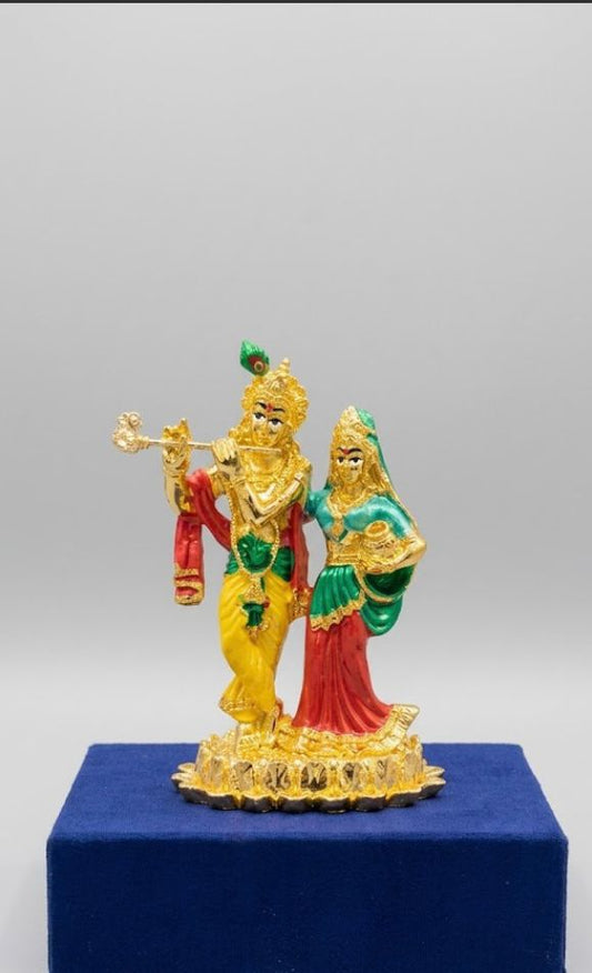 Radha Krishna Murti - Colored - 5.5 Inch