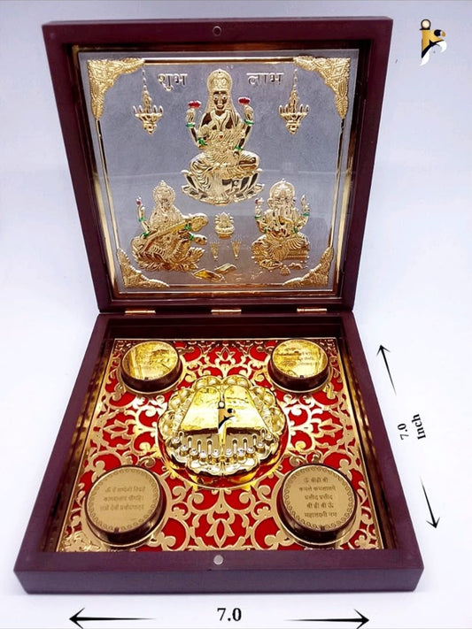 Shubh Labh Lakshmi Saraswati Ganesha - XL Mantra Peti