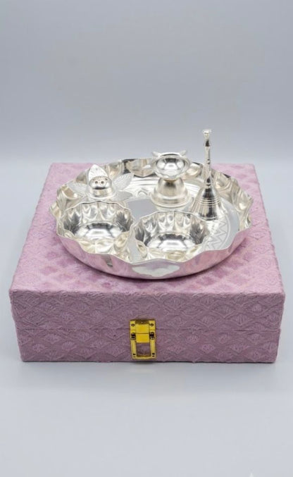 Silver-Plated Bowl 6pcs Set - Pink Box (B)