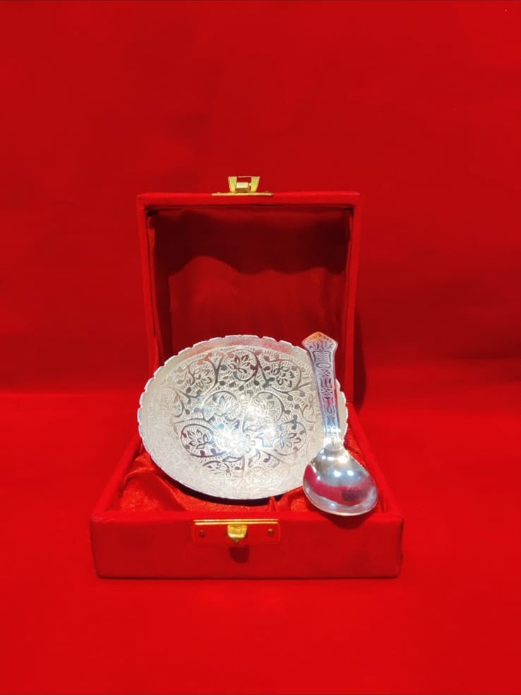 Silver Coated Bowl - Round Silver