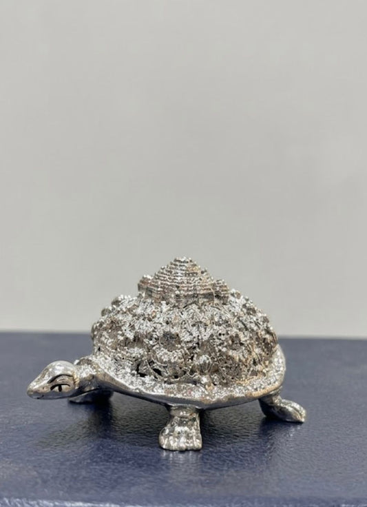 Silver Plated Tortoise Idol