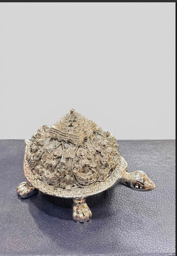 Silver Plated Tortoise Idol