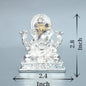 Ganpati Dagdusheth For Car - Full Silver - 2.4x2.8Inch