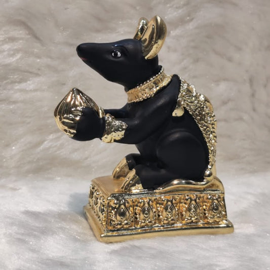 Ganesh Ji Mushak - Black & Gold - 2 Inch