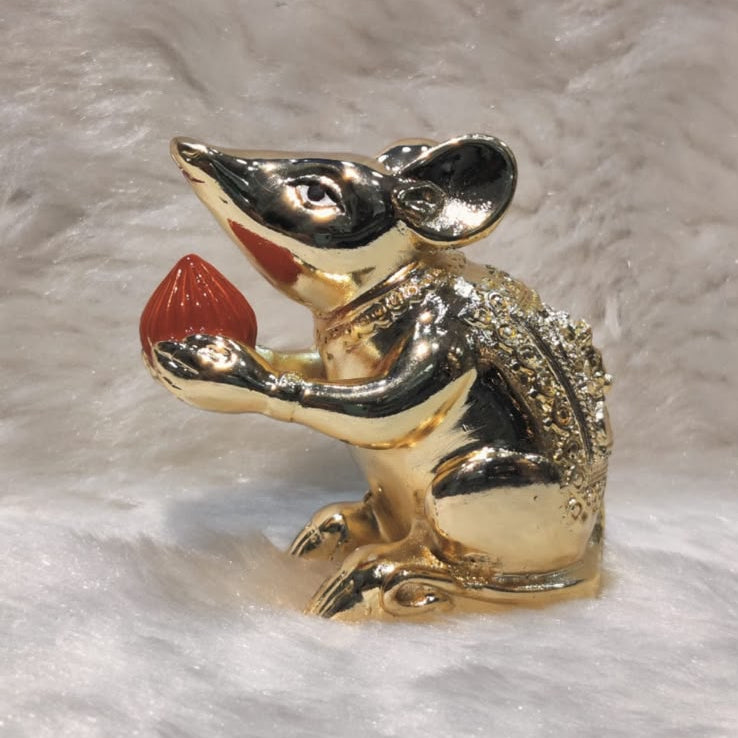 Ganesh Ji Mushak - Full Gold - 3 Inch