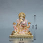 Ganpati Dagdusheth For Car - Coral & Gold - 2.4x2.8Inch