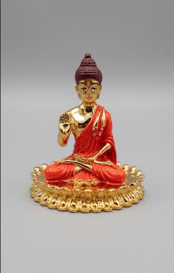 Lord Buddha Idol - 4 Inch [Orange]