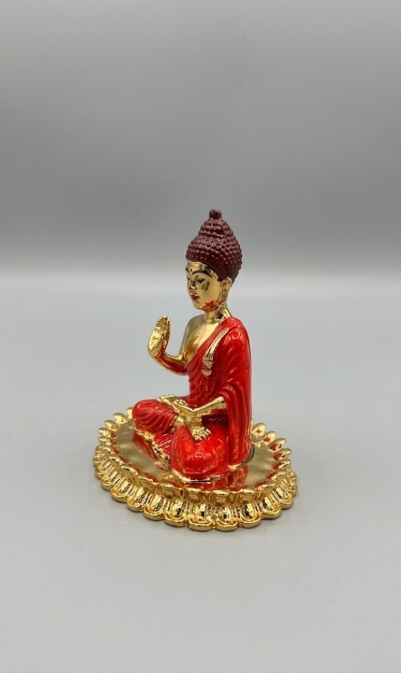 Lord Buddha Idol - 4 Inch [Orange]