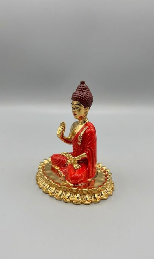 Lord Buddha Idol - 4 Inch [Orange]