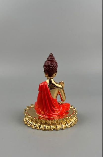 Lord Buddha Idol - 4 Inch [Orange]