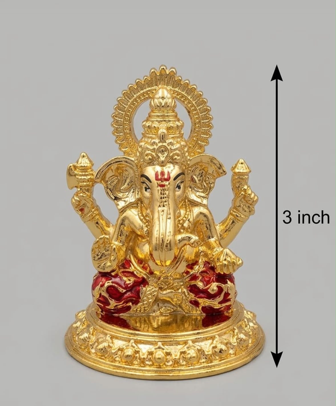 Ganesh Ji - Gold Plated Idol - 3inch