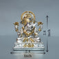 Ganpati Dagdusheth For Car - Silver & Gold - 2.4x2.8Inch